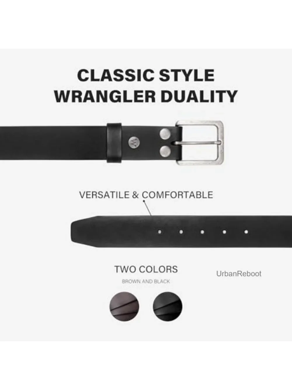 Genuine Leather Belt with Removable Buckle for Men